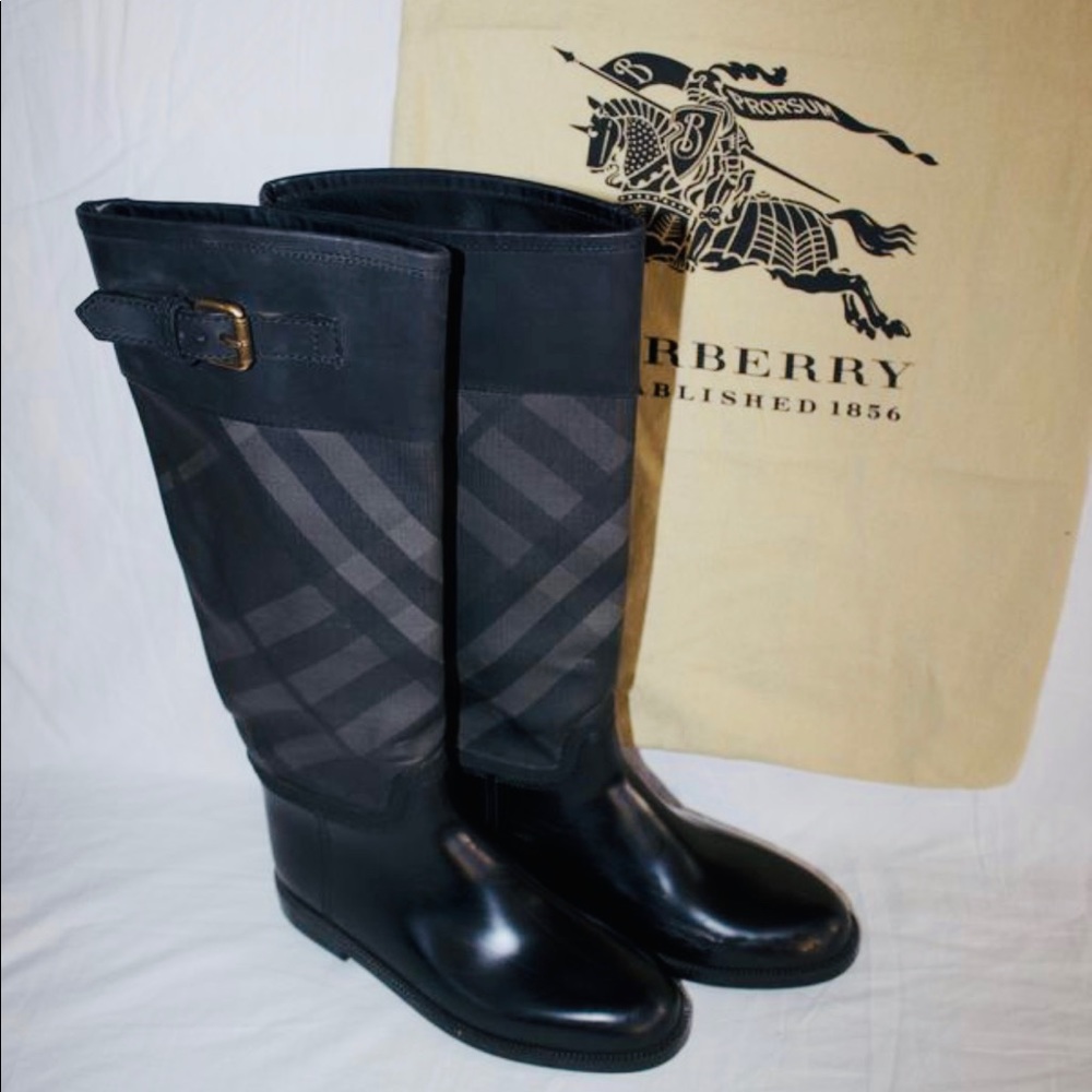 Authentic Burberry SmokCheck Rain Boots